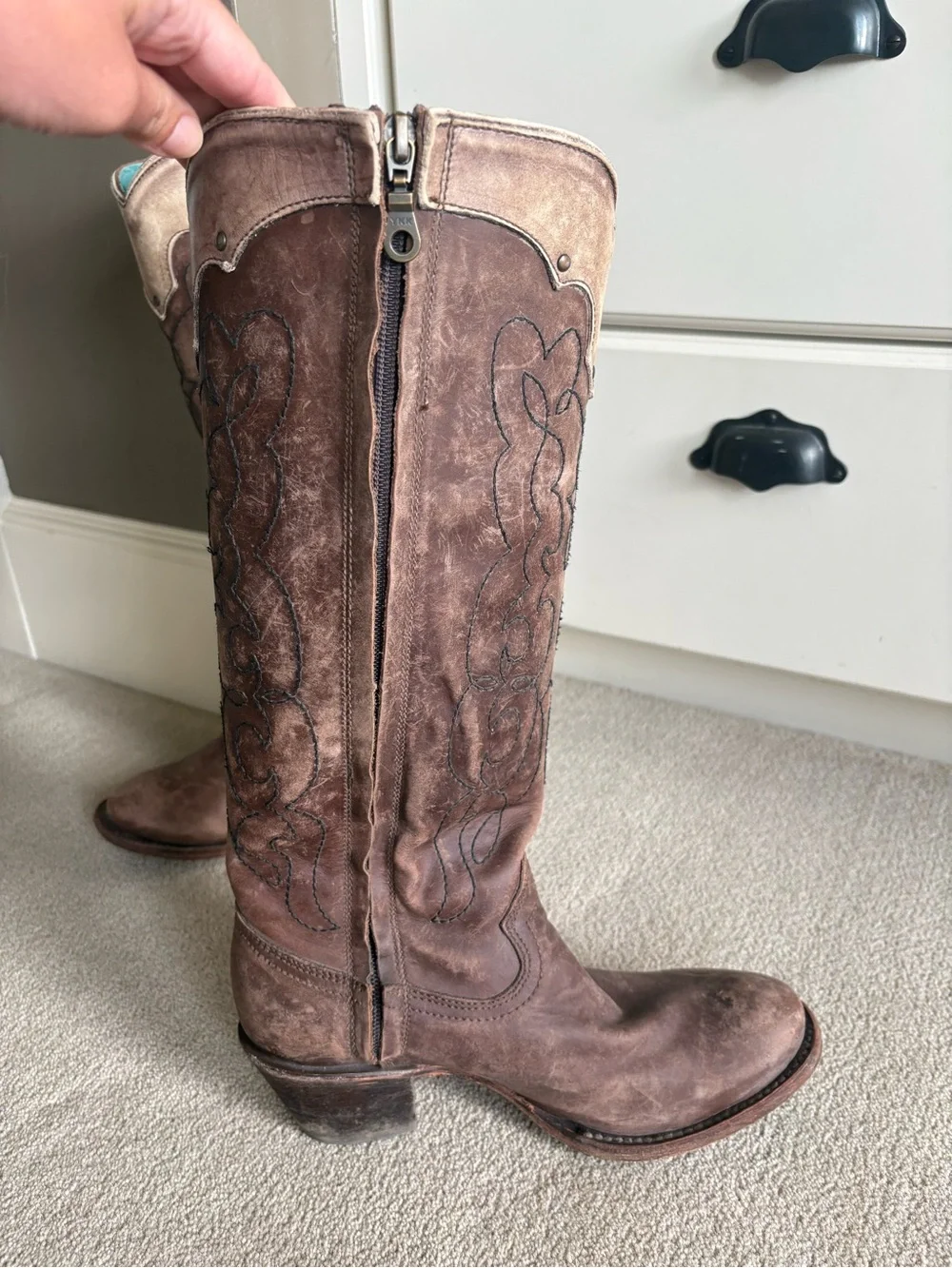 Corral Brown and Tan Over-the-Knee Western Boots